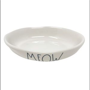 RAE DUNN “MEOW” Oval Pet Treat Water Cat Bowl